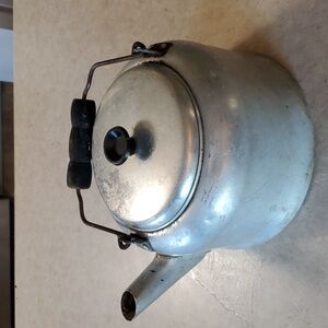 Vintage Comet Aluminum Tea Kettle with wooden handle